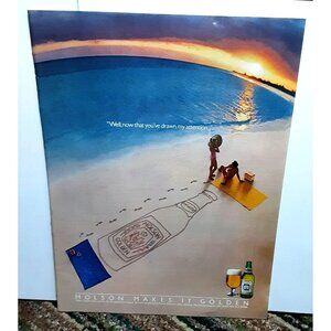 1986 Molson Beer Makes It Golden Original Print ad 80s